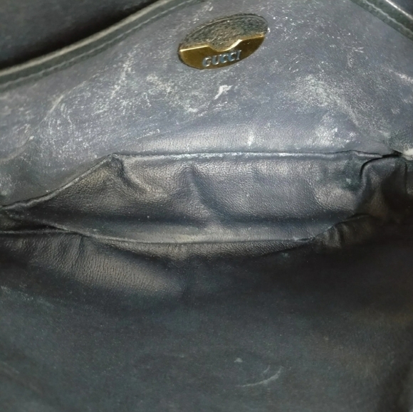 RARE GUCCI PLUS Clutch Bag  Navy Blue /Grey - Picture 7 of 9